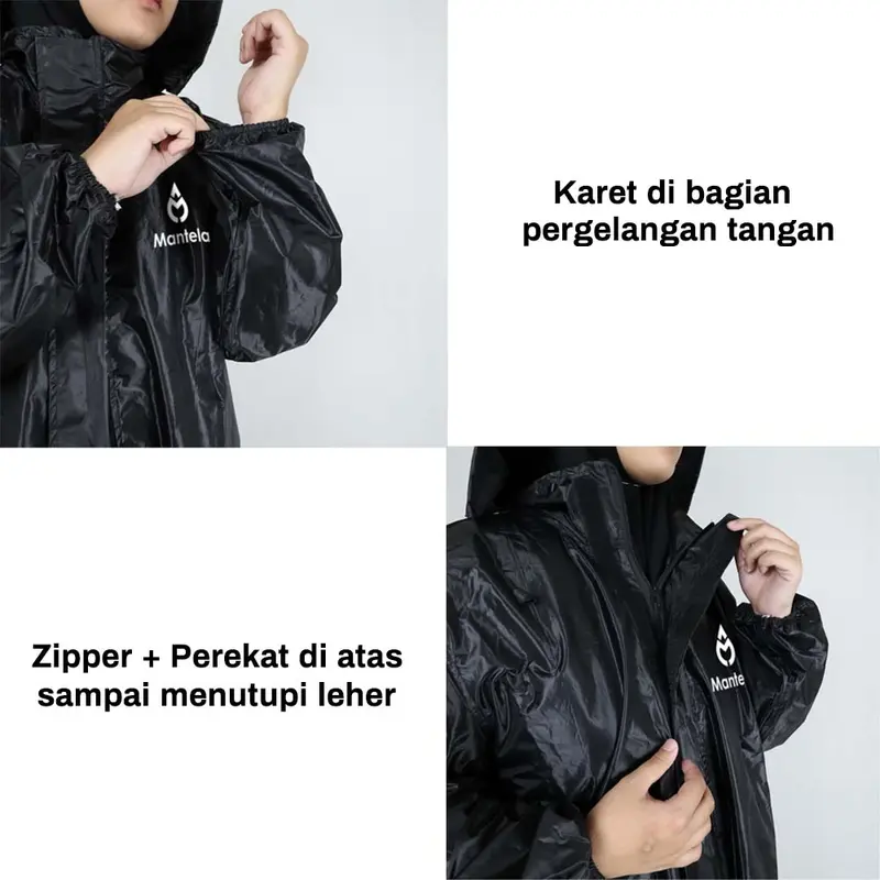 Jas Mantel Hujan Raincoat Ponco Karet  Gamis Wanita Muslimah Dewasa 1