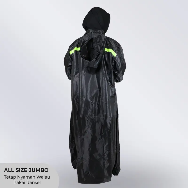 Jas Mantel Hujan Raincoat Ponco Karet  Gamis Wanita Muslimah Dewasa 2