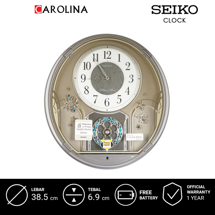 Gambar Jam Dinding SEIKO Analog QXM375S Metalic Silver Color Grey Dial Melodi dari Carolina Watch Kota Administrasi Jakarta Barat Tokopedia