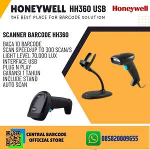 SCANNER BARCODE HONEYWELL HH360-USB + STAND