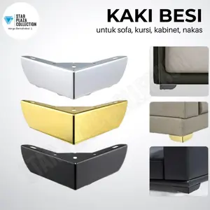 Kaki Sofa Besi Gold Siku Sudut L / Kaki Emas Kursi Nakas Tinggi 5.5cm