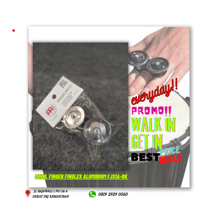 Gambar MEINL FINGER FINGLES ALUMINIUM FJS1A-BK BMJ dari Bandar Musik Jakarta BMJ Kota Administrasi Jakarta Pusat Tokopedia