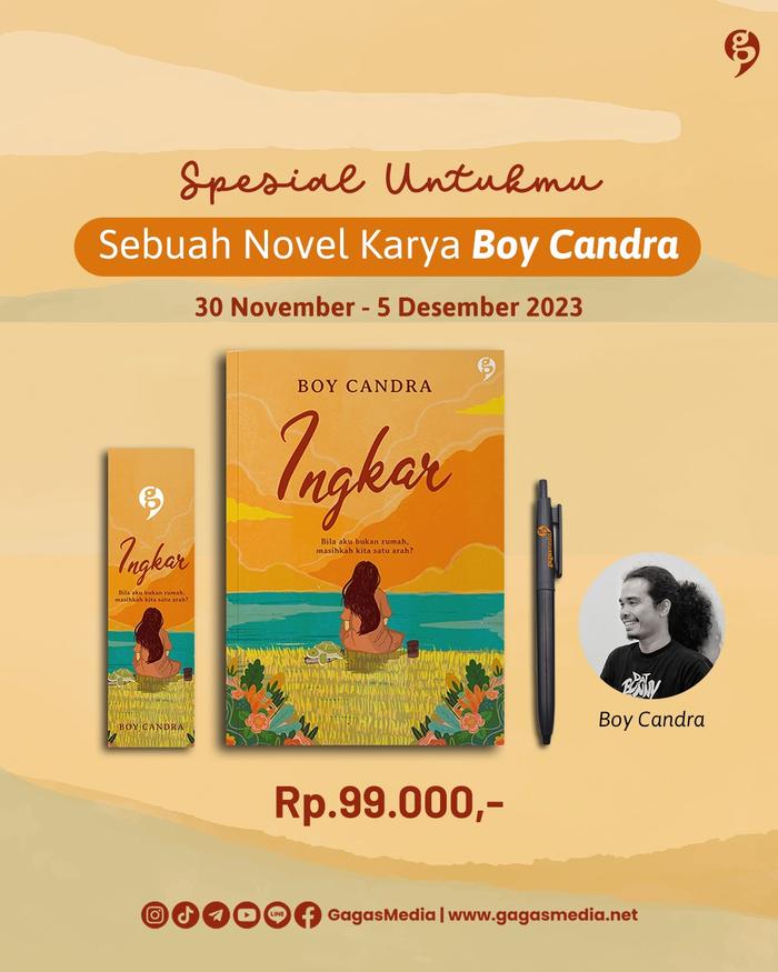Gambar Buku Novel Ingkar - Boy Candra - Gagas media - Bumi fiksi dari Bumi Fiksi Makassar Kota Makassar Tokopedia