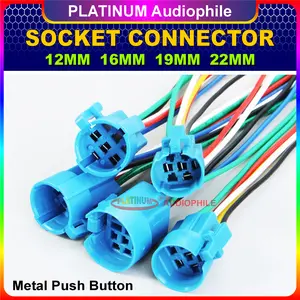 Soket Kabel Konektor Metal Push Button Socket Cable Connector 12mm 16mm 19mm 22mm
