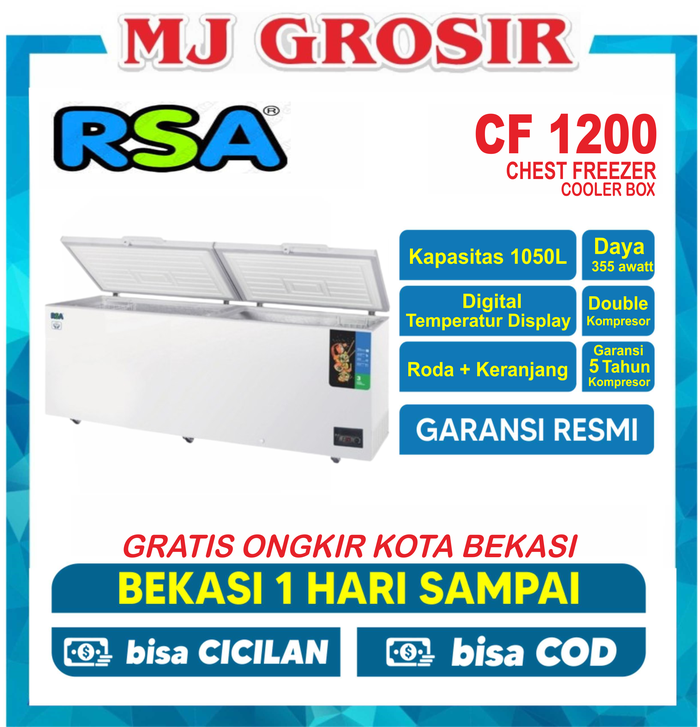 Jual RSA CF 1200 CHEST FREEZER BOX 1200 L LEMARI PEMBEKU 1200 LITER BY ...