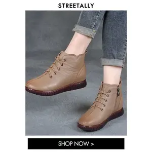 CUERO GINY SEPATU WANITA BOOTS KULIT SAPI BOOT CUERO 5 CM FLAT SHOES