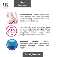 Gambar Vidal Sassoon Moistwrap 2-in-1 Hair Styler VSP-3290PIH dari Vidal Sassoon Official Jakarta Utara 3 Tokopedia
