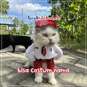 Baju Kucing Bahan Poliester Kostum Anak Sekolah SD Tank Series Terlucu