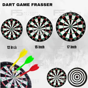 Frasser Dart Game 17 inch Papan Panahan Dinding Board Busur Lemparan