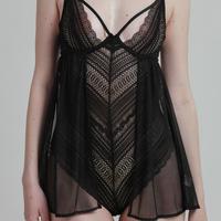 Gambar Raquel Lingerie Malika Babydoll Bodysuit Black - S dari raquel official Kota Administrasi Jakarta Utara 3 Tokopedia