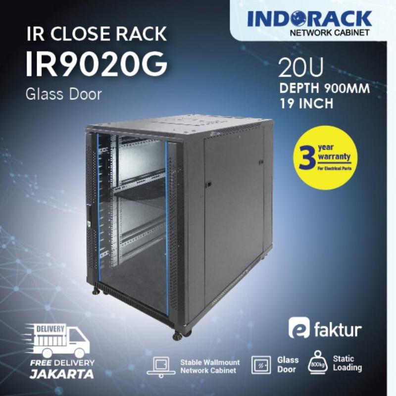 Close Rack INDORACK Glas Door 20U Rack Server Depth 900mm : IR9020G ...