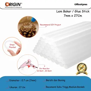 Lem bakar / Lem Tembak Kecil 27cm (7mm) / Refill Glue Gun Origin
