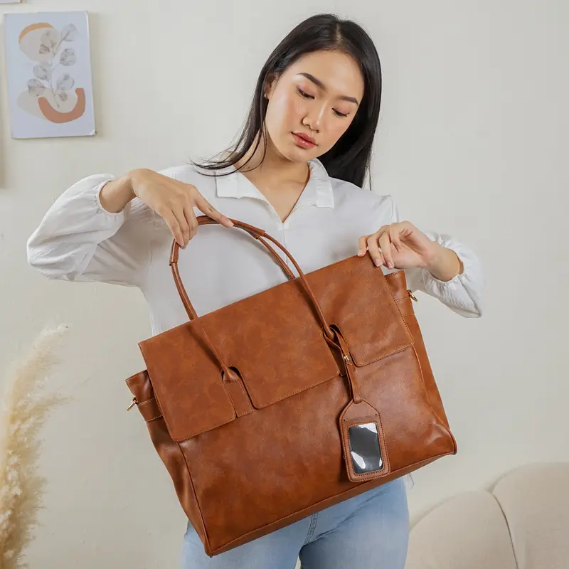 tas laptop 14 inch wanita | BASIC TOTE BAG | tas laptop kulit 5