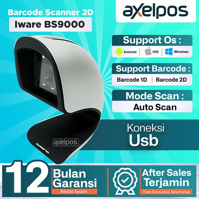 Gambar BARCODE SCANNER OMNI DIRECTIONAL 1D - 2D IWARE BS-9000 - QR CODE-PDF 4 dari Axelpos Kota Administrasi Jakarta Pusat Tokopedia
