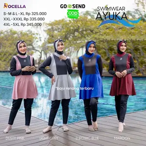 Baju Renang Wanita Muslimah Syari Panjang Tebal Ayuka by Rocella