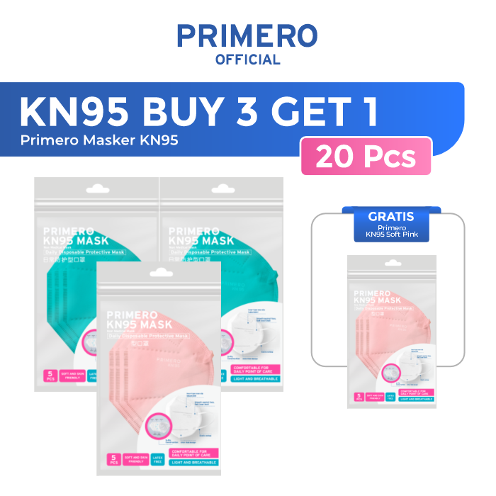 Gambar Masker KN95 Beli 3 sachet Gratis 1 sachet dari PRIMERO STORE OFFICIAL Kota Tangerang Tokopedia