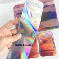 Gambar Plastik ziplock hologram pink ujung lengkung bungkus permen aksesoris - 8,5x13cm dari Shopetvee_material Kota Semarang 3 Tokopedia