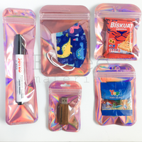 Gambar Plastik ziplock hologram pink ujung lengkung bungkus permen aksesoris - 8,5x13cm dari Shopetvee_material Kota Semarang 1 Tokopedia