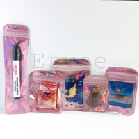 Gambar Plastik ziplock hologram pink ujung lengkung bungkus permen aksesoris - 8,5x13cm dari Shopetvee_material Kota Semarang 2 Tokopedia