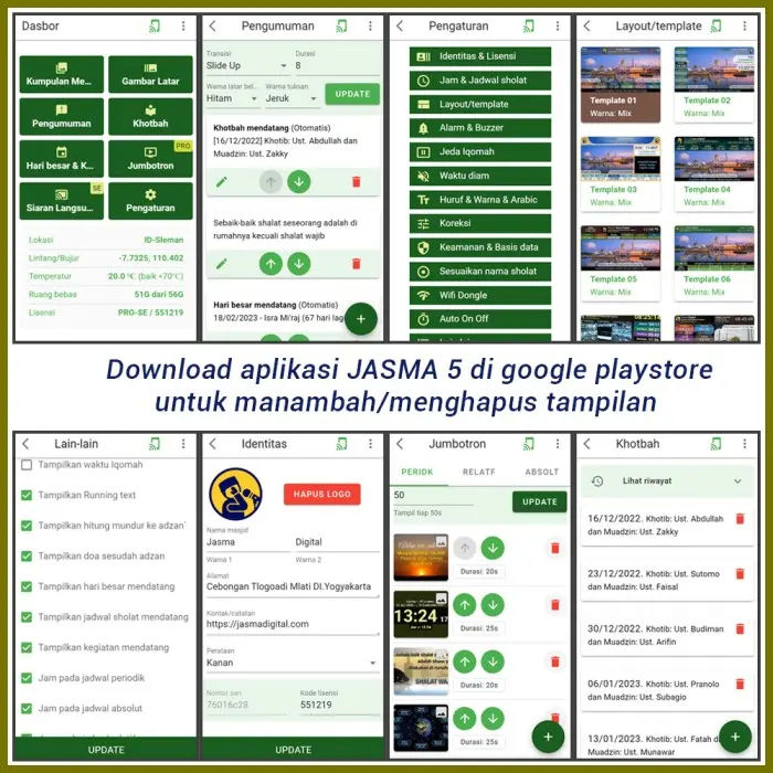 JWS TV Jasma - Jam digital jadwal sholat dan papan info masjid 3