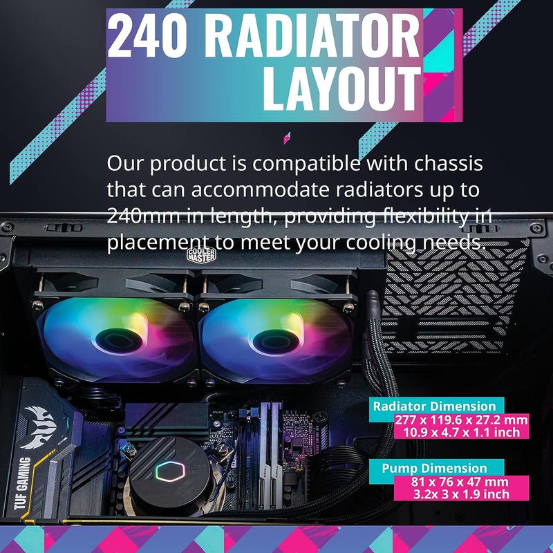 COOLER MASTER MASTERLIQUID 240L CORE ARGB | ML240L CORE LIQUID COOLER 6