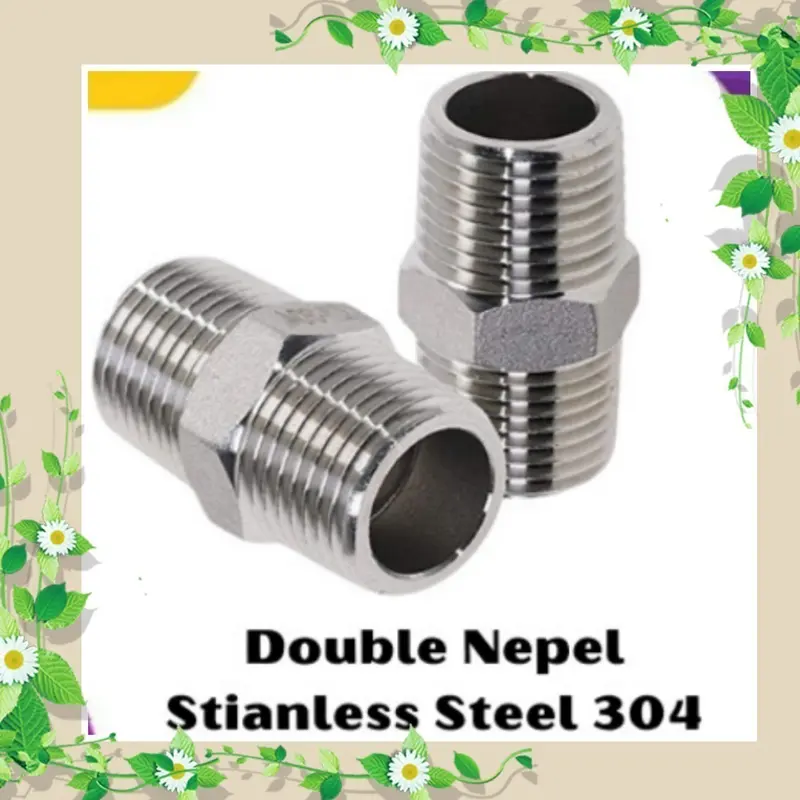 double nepel stainles 1/2 inch sus 304 0