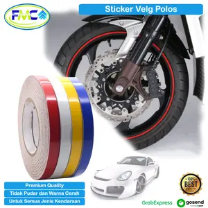 Sticker Rol List Velg Motor Mobil Stiker Strip Warna Reflektif Emblem