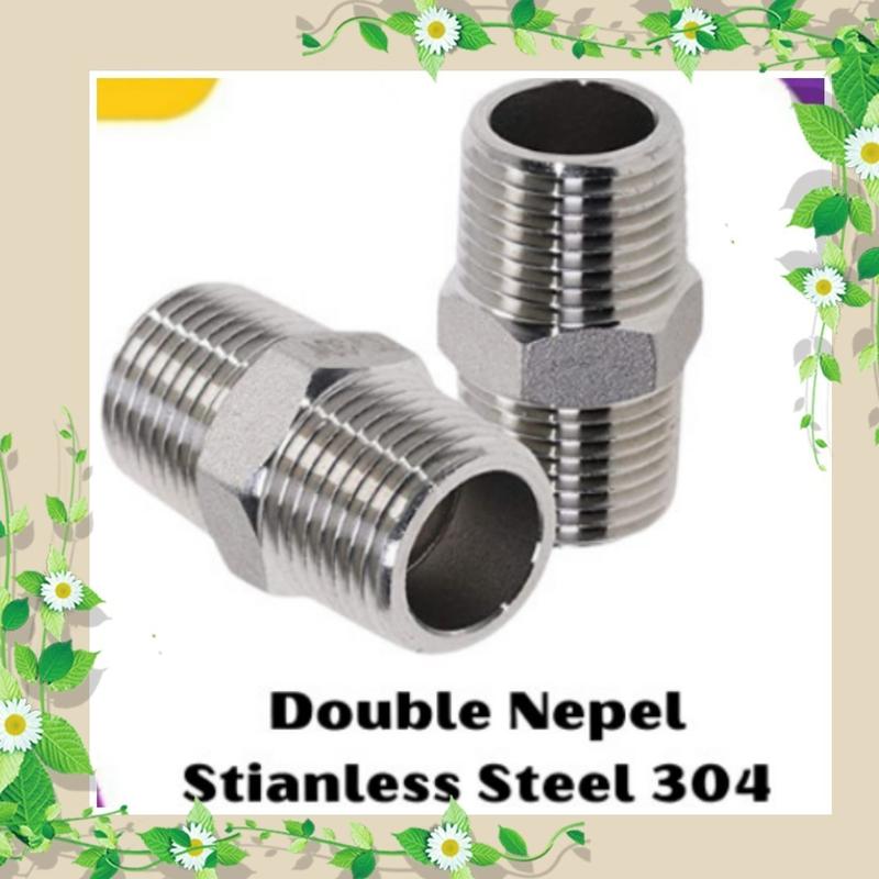 double nepel stainles 1/2 inch sus 304 2