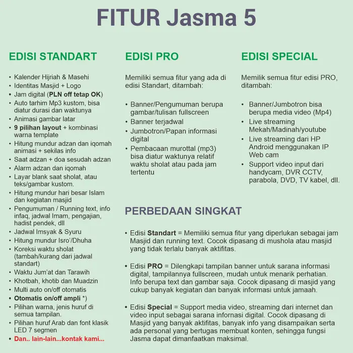 JWS TV Jasma - Jam digital jadwal sholat dan papan info masjid 2
