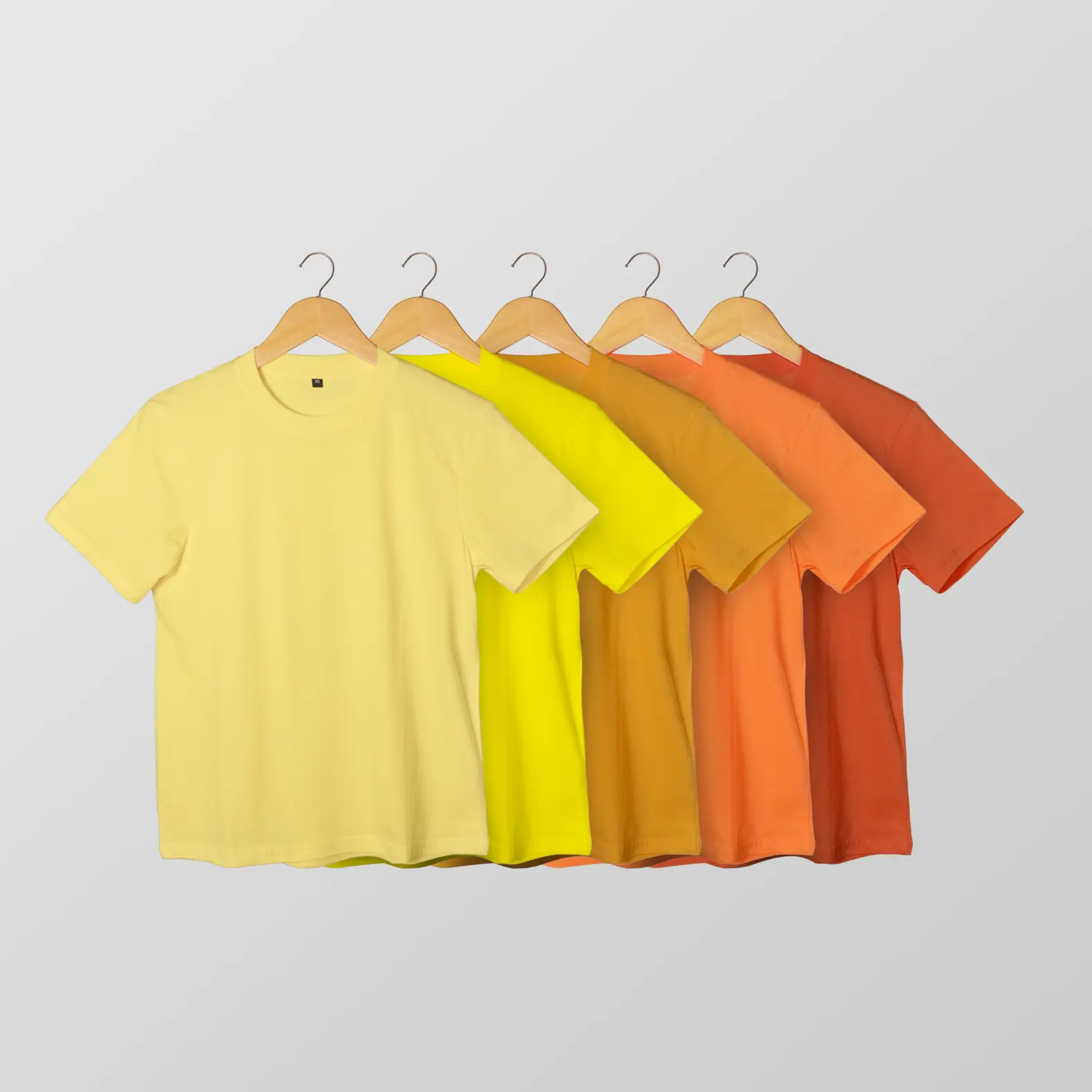 Kaos Polos Cotton Combed 30S Lengan Pendek Dewasa -Yellow&Orange Ver- Distro Reguler Fit Standar Nyaman