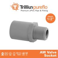 Gambar Fitting Pipa uPVC Trilliunpureflo AW Valve Socket 1/2" Inch dari Trilliun Kab. Pasuruan 1 Tokopedia