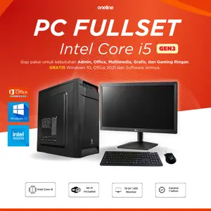 PC Rakitan Fullset | Intel Core i5 | SSD | Monitor LED | Office PC