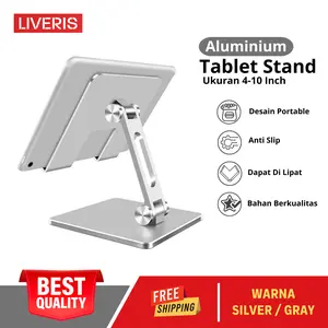 Stand Holder Tablet Ipad HP Dudukan Universal Bahan Aluminium Non Slip