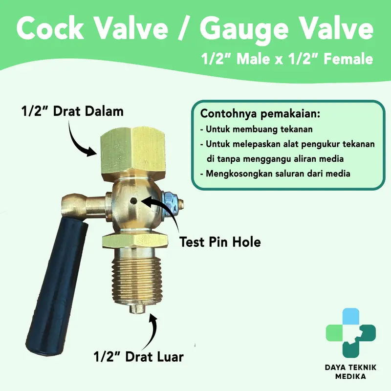 Pressure Gauge Cock Valve 1/2" - Test Valve 0