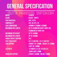 Gambar Cube Gaming LAUREN - Tempered Glass ATX Gaming Case - Black Edition  dari Duta Mandiri Infokom Kota Administrasi Jakarta Pusat 5 Tokopedia