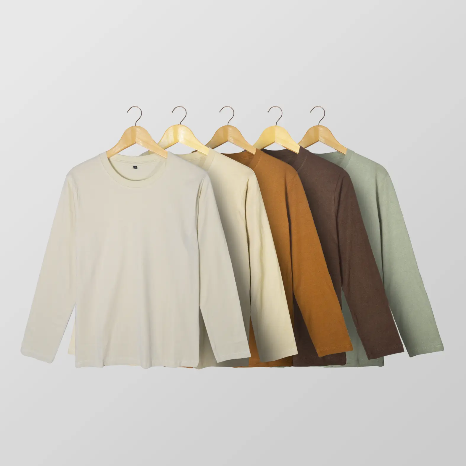 Kaos Polos Cotton Combed 30S Lengan Panjang Dewasa -Earth Tone Ver-
