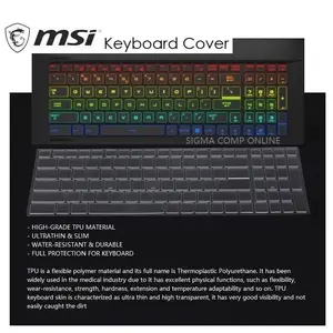 MSI Premium TPU Keyboard Cover Protector GL65 9SC 9SD 9SE Laptop
