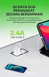Gambar ROBOT Adaptor Charger Dual USB-A USB-C RT-K8 Plus Quick Charging 12W dari DEFCON Official Kota Administrasi Jakarta Utara 4 Tokopedia