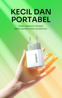 Gambar ROBOT Adaptor Charger Dual USB-A USB-C RT-K8 Plus Quick Charging 12W dari DEFCON Official Kota Administrasi Jakarta Utara 3 Tokopedia