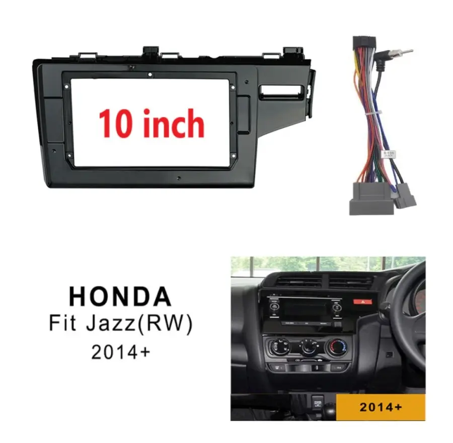 Frame Head unit Android 7 inch / 9 inch / 10 inch HONDA JAZZ / FIT 2013 2014 - 2018 UV BLACK
