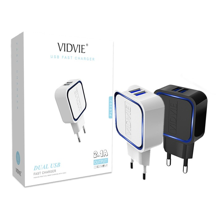 Gambar Vidvie PLE202 V8 Dual USB Charger 2.1A with Micro USB Cable dari Eben Haezer Net Kota Administrasi Jakarta Barat Tokopedia