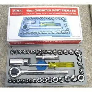 Tool Kit 40 in 1 Kunci / Pas / Shock / Sok Obeng Alat Bengkel Set