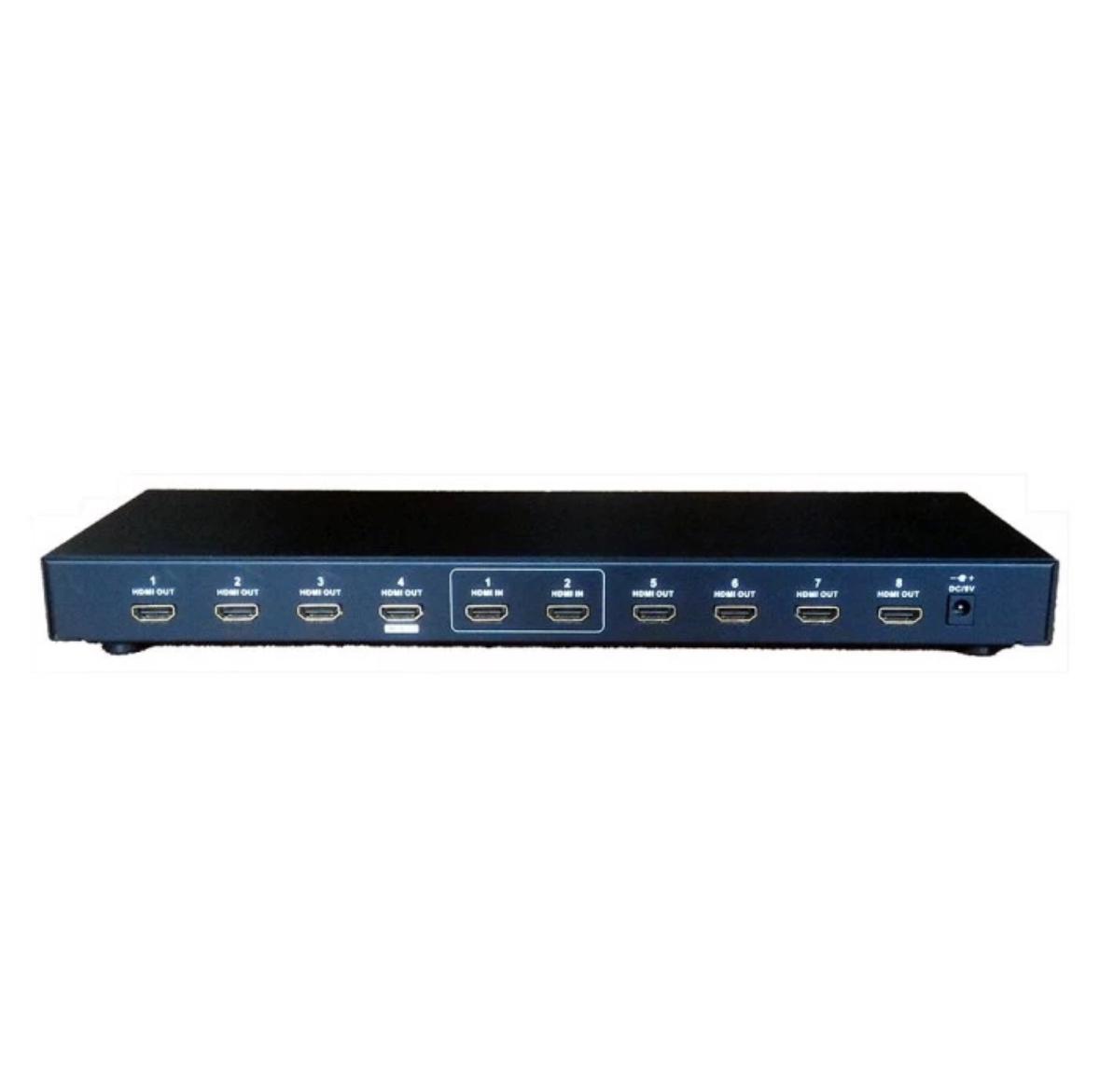 HDMI Splitter/Switcher 2x8 (2 Input 8 Output) Support Audio Over Cable