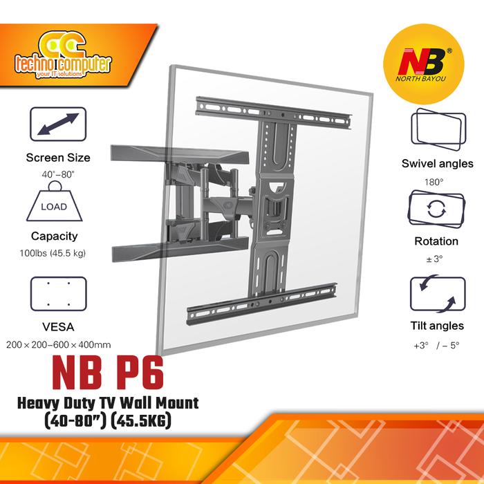Gambar Bracket Monitor TV 45-75inch North Bayou NB-P6 Wall Fixed dari Techno Computer Bali Kota Denpasar Tokopedia