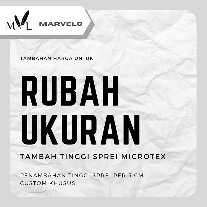 Gambar Custom Tambah tinggi Sprei Microtex Marvelo 5 cm dari Marvelo Bedding Kab. Sleman Tokopedia