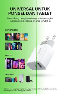 Gambar ROBOT Adaptor Charger Dual USB-A USB-C RT-K8 Plus Quick Charging 12W dari DEFCON Official Kota Administrasi Jakarta Utara 2 Tokopedia
