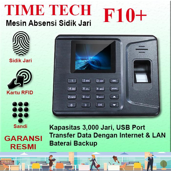 Gambar Time Tech F10+ Mesin Absensi Sidik Jari Fingerprint dengan UPS Baterai & Koneksi TCP/IP USB Flash Disk Garansi 1 Tahun dari Taruna Jaya International Kota Administrasi Jakarta Utara Tokopedia
