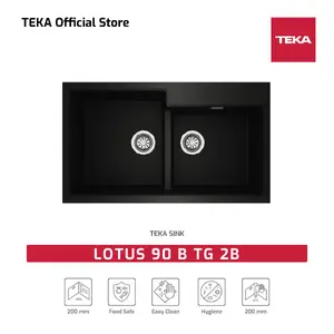 TEKA Bak Cuci Piring Granite 2 Bowl LOTUS 90 B TG-2B  Black Matt