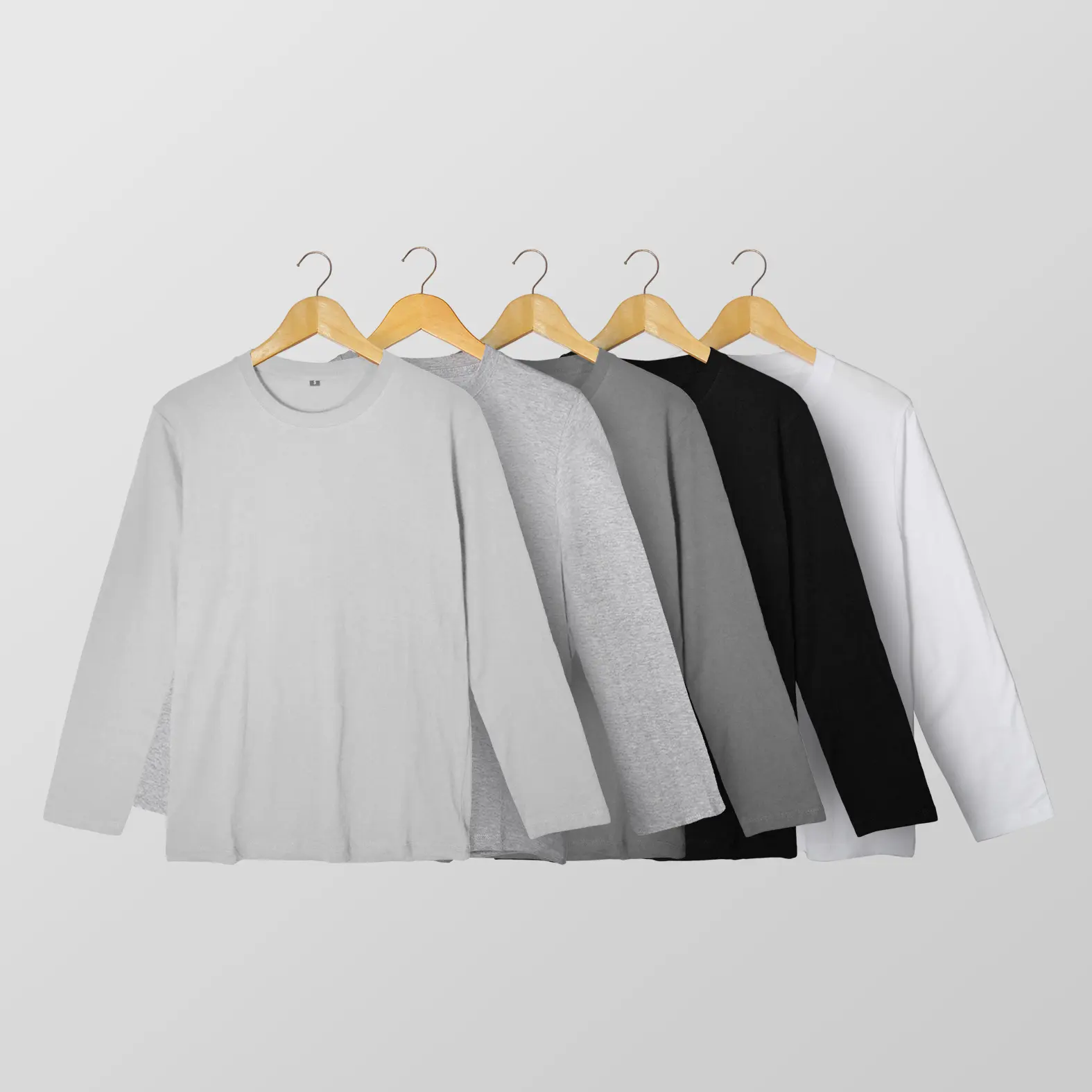 Kaos Polos Cotton Combed 30S Lengan Panjang Dewasa -Basic Ver- Abu Reguler Fit Distro Unisex Nyaman