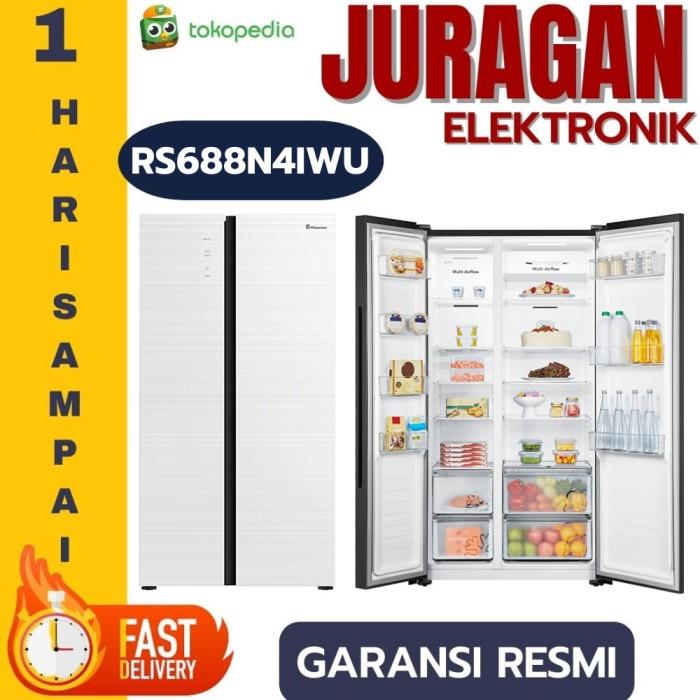 Gambar Hisense Kulkas Side by Side 564 Liter RS688N4IWU / RS688 Inverter dari JURAGAN ELEKTRONIK JAKARTA Kota Administrasi Jakarta Barat Tokopedia